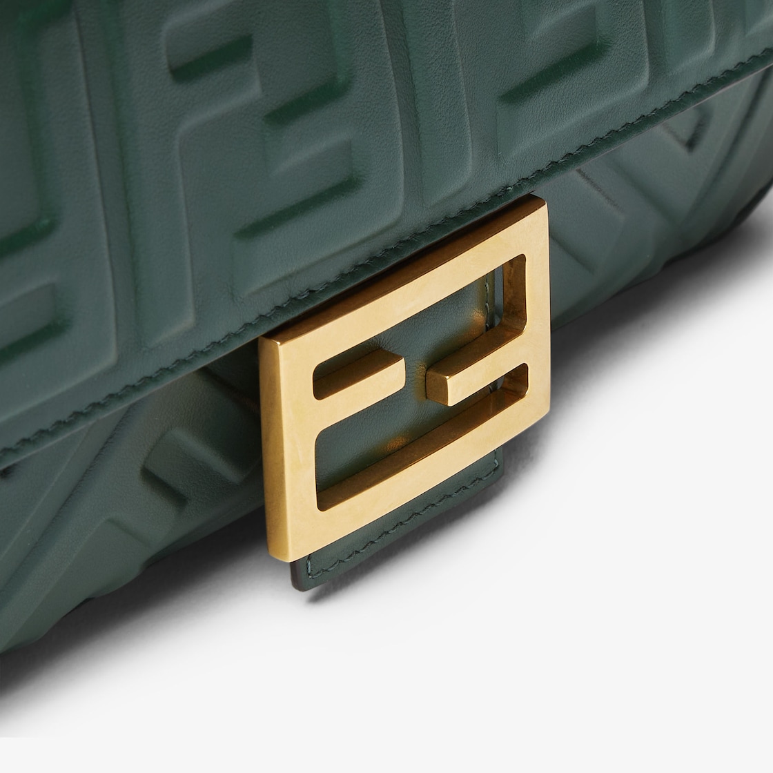 FENDI Baguette® Dark green leather bag - Image 2